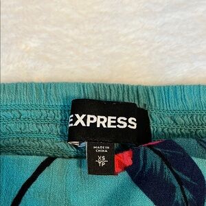 Express Turquoise Floral Skirt